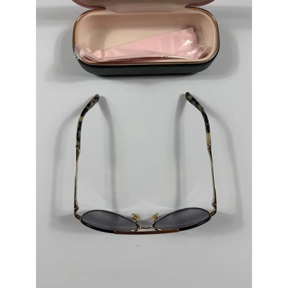 Kate Spade Amarissa Aviator Sunglasses Black Gold Gradient Lens